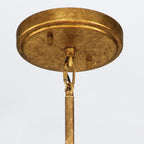 QN-SAWGRASS-2P-DG-O Sawgrass 3 Light Pendant Gold Leaf with Antique Glaze