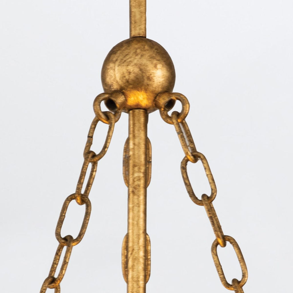 QN-SAWGRASS-2P-DG-O Sawgrass 3 Light Pendant Gold Leaf with Antique Glaze