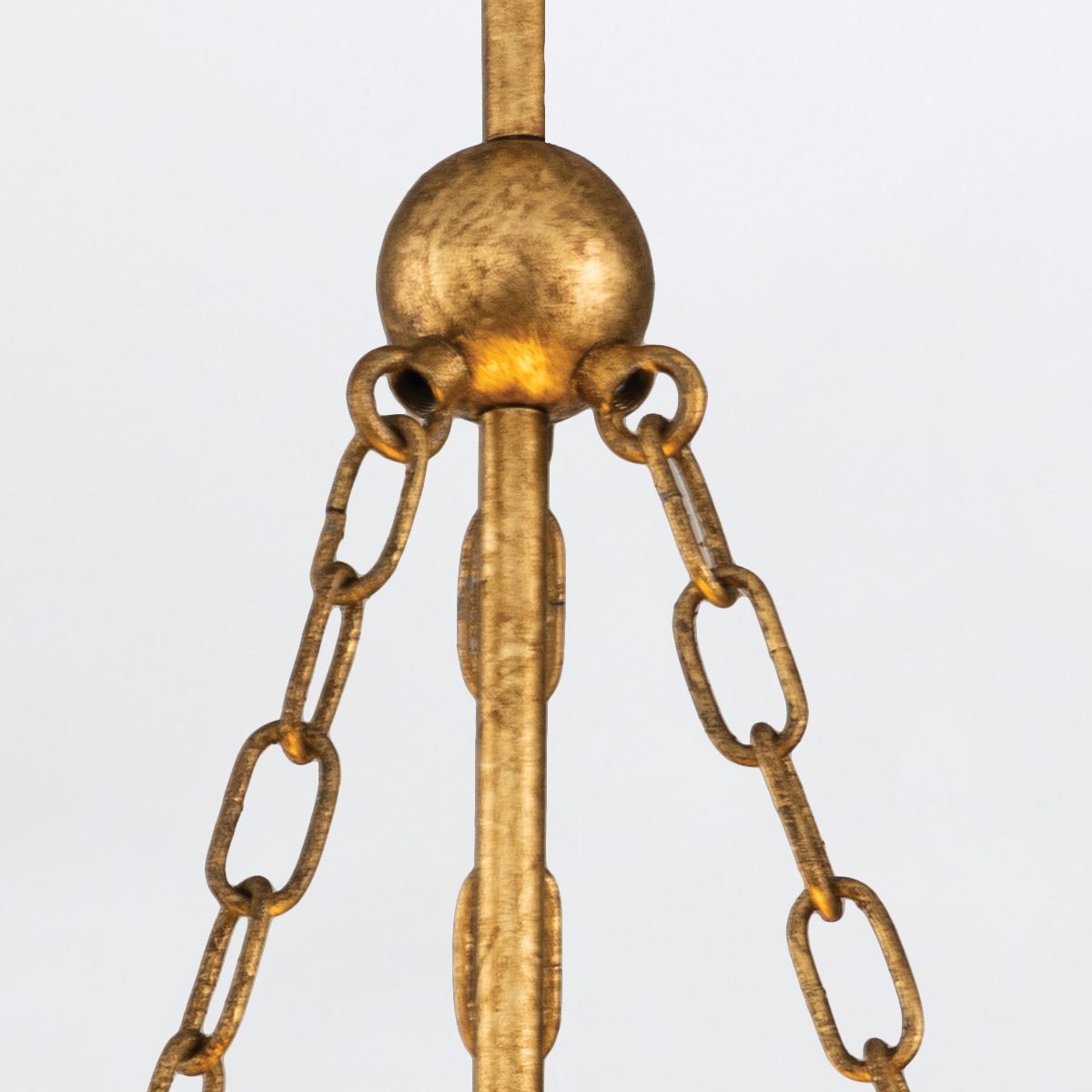 QN-SAWGRASS-2P-DG-O Sawgrass 3 Light Pendant Gold Leaf with Antique Glaze