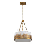 QN-SAWGRASS-2P-DG-O Sawgrass 3 Light Pendant Gold Leaf with Antique Glaze