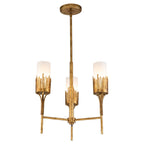 QN-SAWGRASS-3-DG-O Sawgrass 3 Light Chandelier Gold Leaf with Antique Glaze