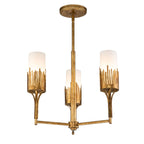 QN-SAWGRASS-3-DG-O Sawgrass 3 Light Chandelier Gold Leaf with Antique Glaze