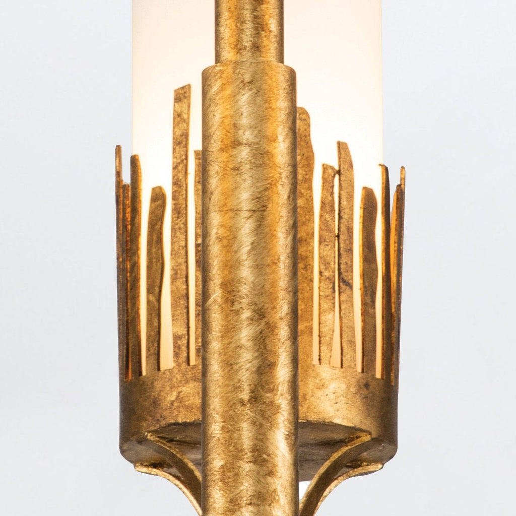 QN-SAWGRASS-3-DG-O Sawgrass 3 Light Chandelier Gold Leaf with Antique Glaze