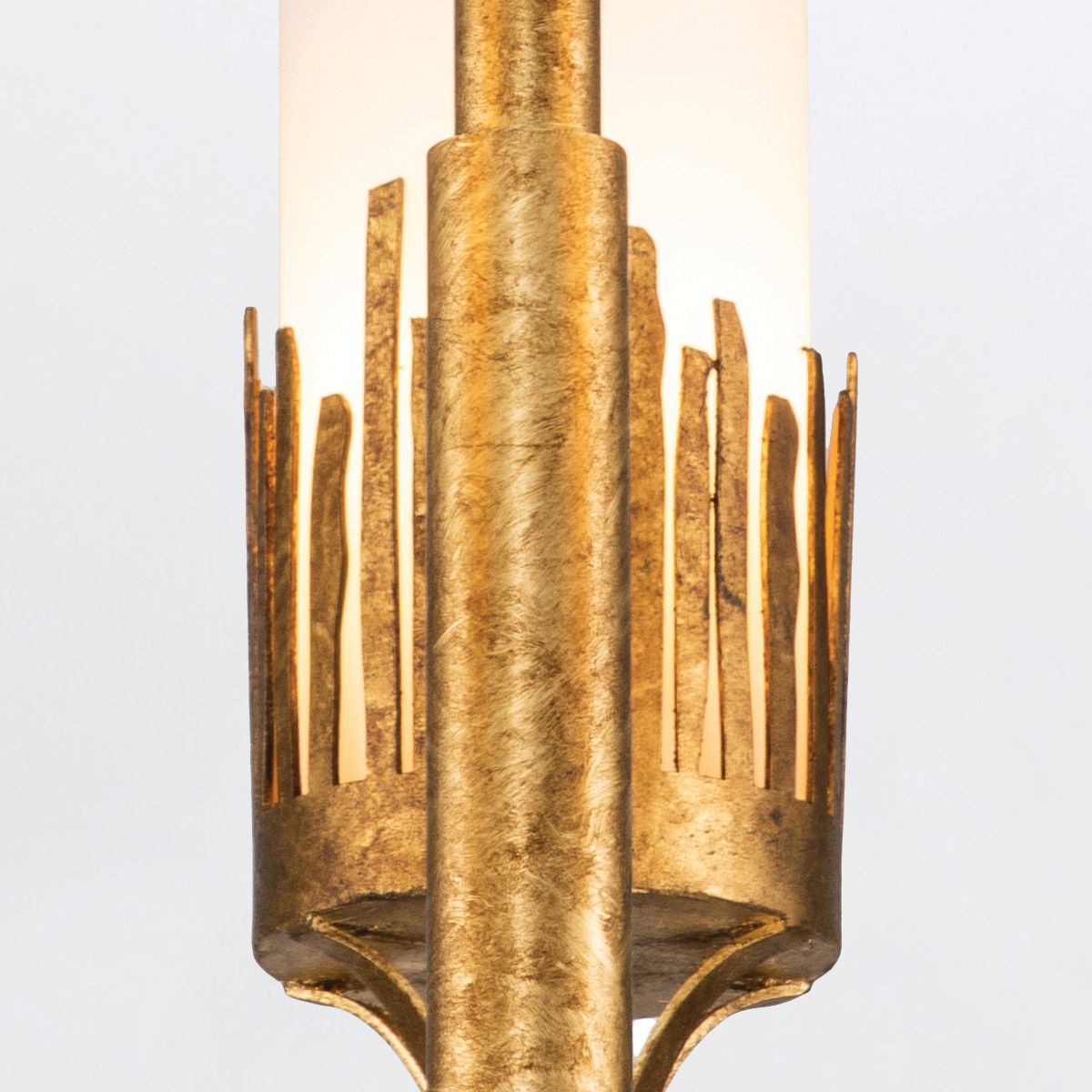 QN-SAWGRASS-3-DG-O Sawgrass 3 Light Chandelier Gold Leaf with Antique Glaze