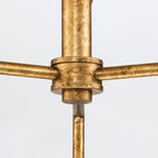 QN-SAWGRASS-3-DG-O Sawgrass 3 Light Chandelier Gold Leaf with Antique Glaze