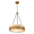 QN-SAWGRASS-3P-DG-O Sawgrass 3 Light Pendant Gold Leaf with Antique Glaze