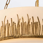 QN-SAWGRASS-3P-DG-O Sawgrass 3 Light Pendant Gold Leaf with Antique Glaze