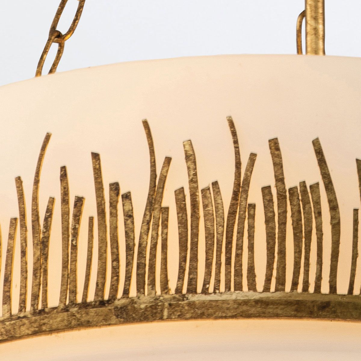 QN-SAWGRASS-3P-DG-O Sawgrass 3 Light Pendant Gold Leaf with Antique Glaze