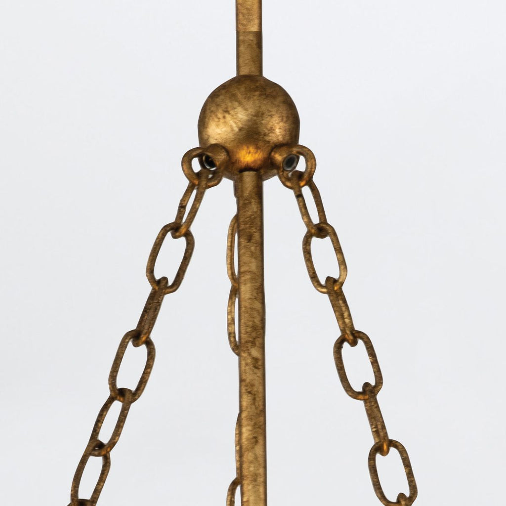 QN-SAWGRASS-3P-DG-O Sawgrass 3 Light Pendant Gold Leaf with Antique Glaze