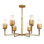 QN-SAWGRASS-6-DG-O Sawgrass 6 Light Chandelier Gold Leaf with Antique Glaze