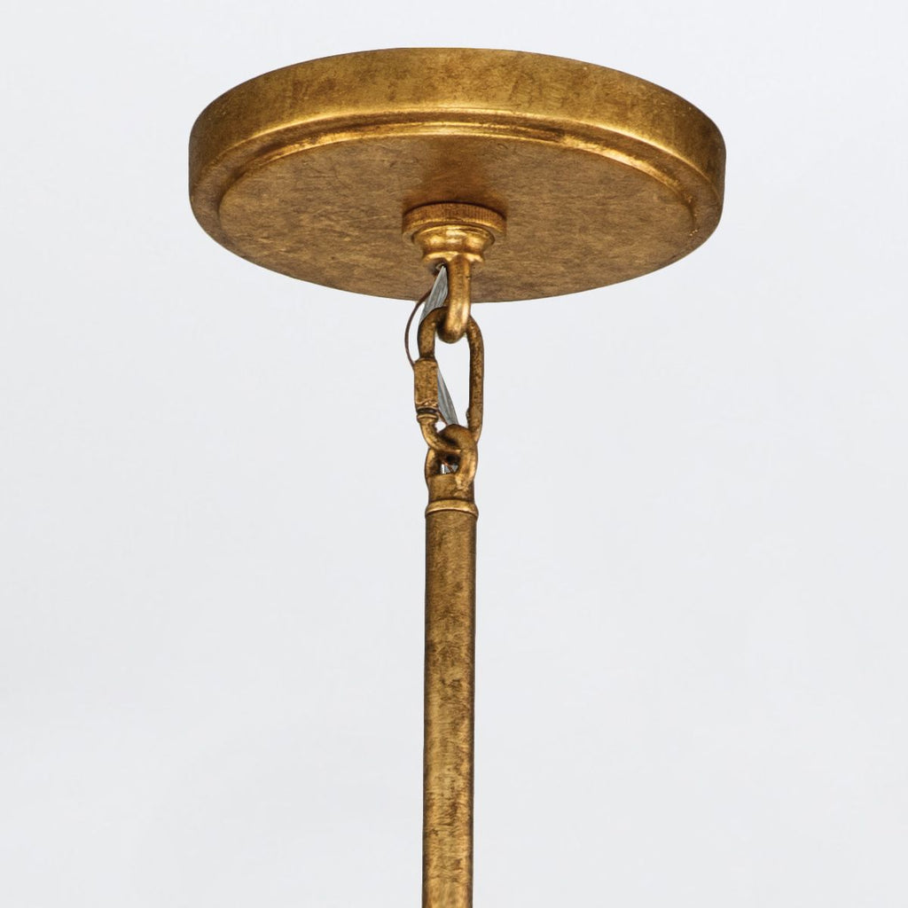 QN-SAWGRASS-6-DG-O Sawgrass 6 Light Chandelier Gold Leaf with Antique Glaze