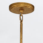 QN-SAWGRASS-6-DG-O Sawgrass 6 Light Chandelier Gold Leaf with Antique Glaze