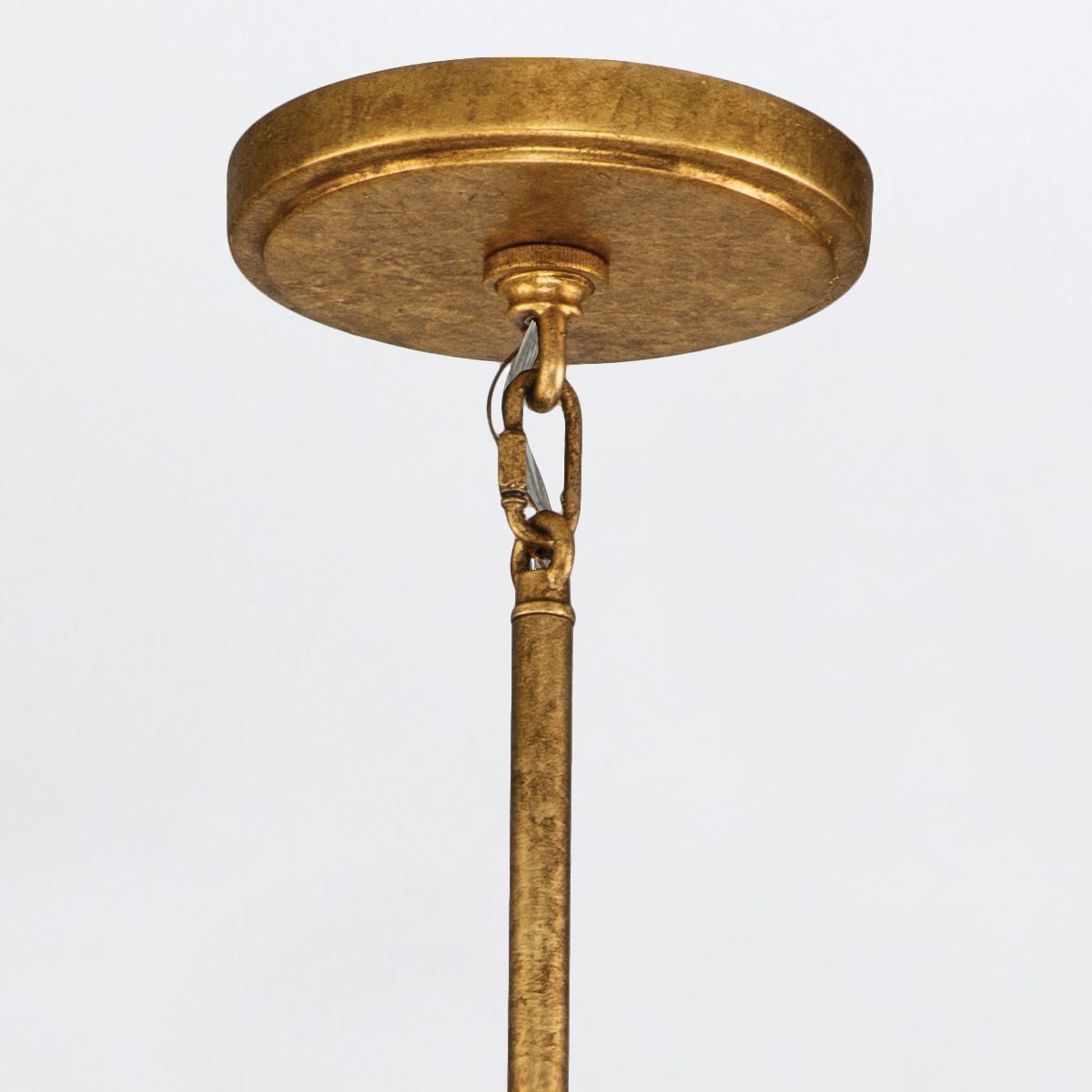 QN-SAWGRASS-6-DG-O Sawgrass 6 Light Chandelier Gold Leaf with Antique Glaze