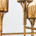 QN-SAWGRASS-6-DG-O Sawgrass 6 Light Chandelier Gold Leaf with Antique Glaze