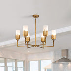 QN-SAWGRASS-6-DG-O Sawgrass 6 Light Chandelier Gold Leaf with Antique Glaze