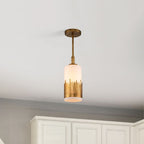 QN-SAWGRASS-MP-DG-O Sawgrass 1 Light Pendant Gold Leaf with Antique Glaze