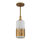 QN-SAWGRASS-MP-DG-O Sawgrass 1 Light Pendant Gold Leaf with Antique Glaze
