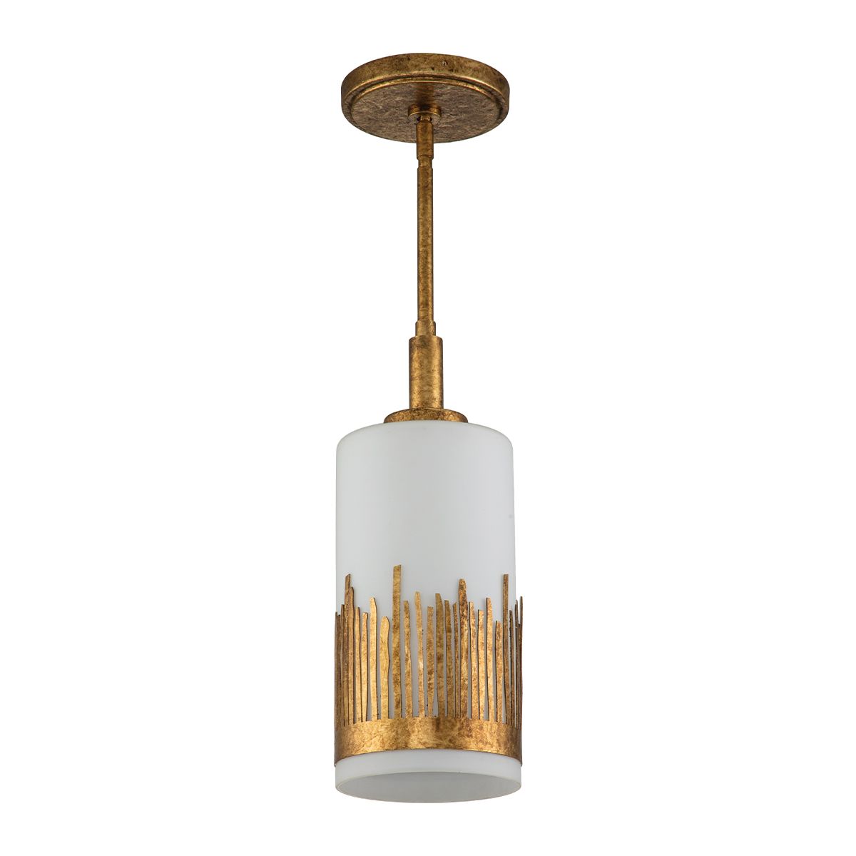 QN-SAWGRASS-MP-DG-O Sawgrass 1 Light Pendant Gold Leaf with Antique Glaze
