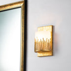 QN-SAWGRASS-WU-DG-O Sawgrass Bathroom 1 Light Wall Light Gold Leaf with Antique Glaze