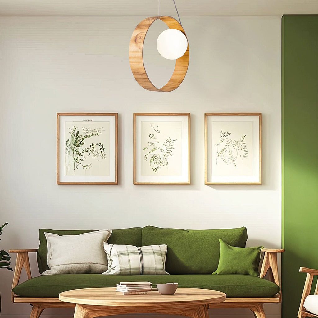 QN-SFERA-1P-TEAK Sfera 1 Light Pendant Light Teak