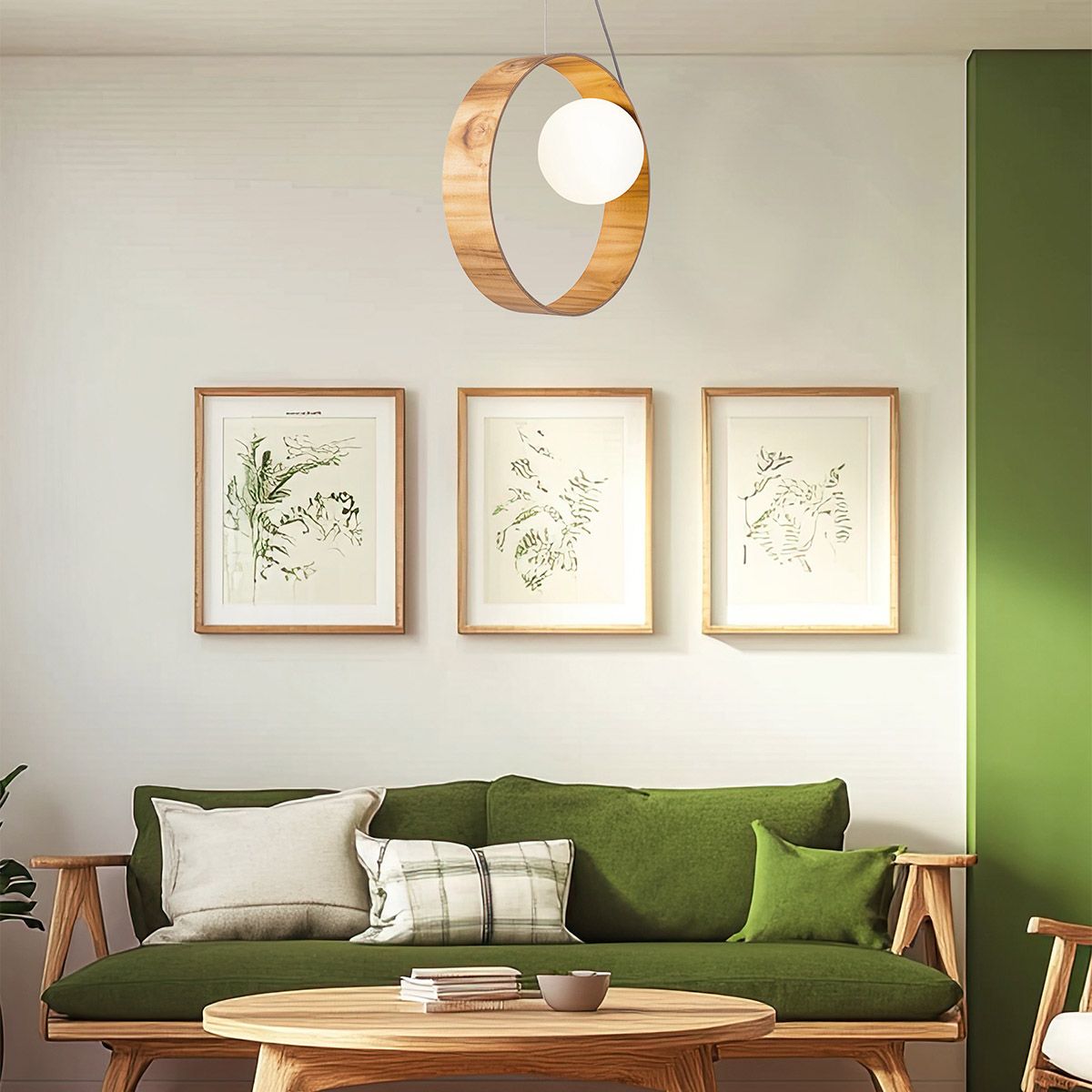 QN-SFERA-1P-TEAK Sfera 1 Light Pendant Light Teak