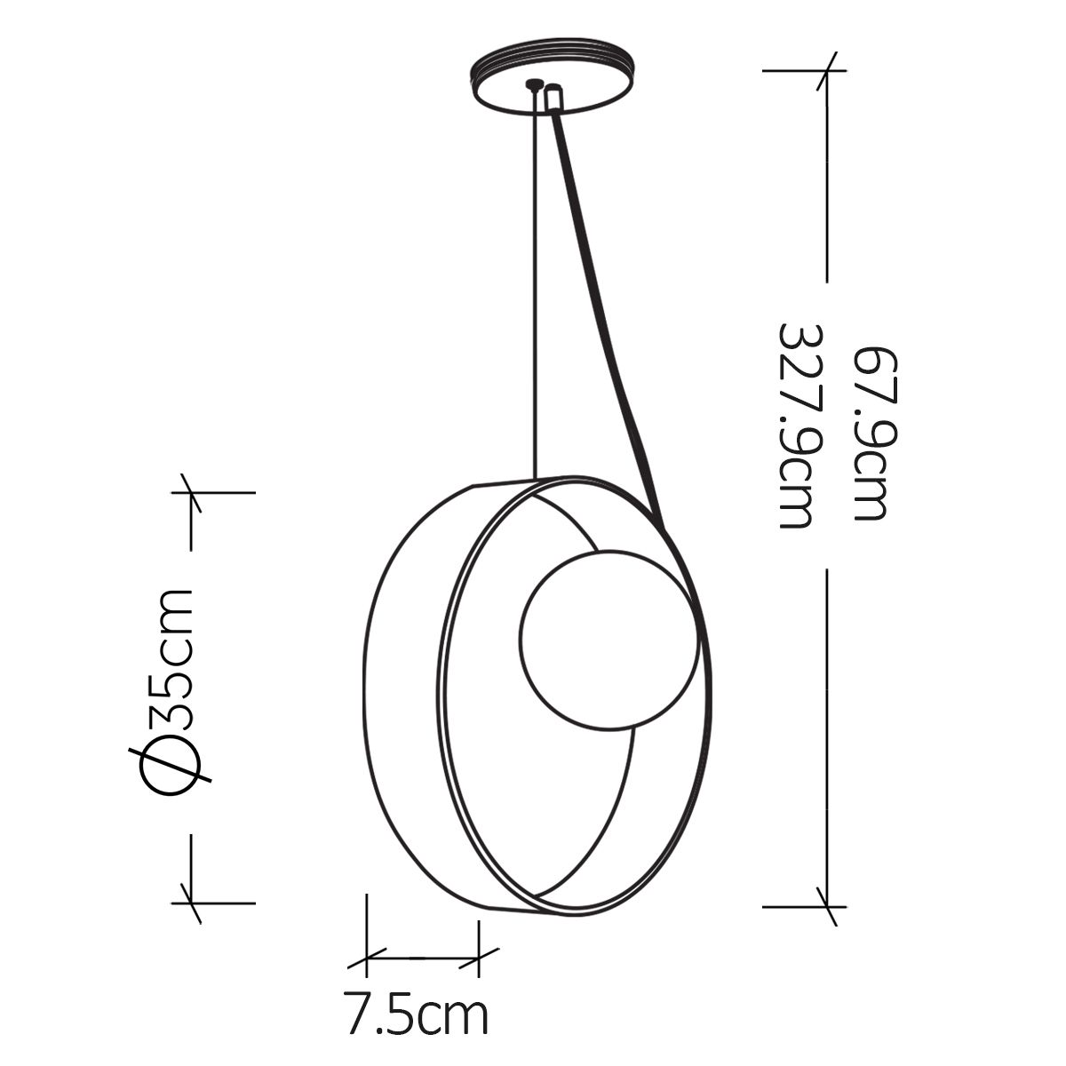 QN-SFERA-1P-TEAK Sfera 1 Light Pendant Light Teak