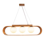 QN-SFERA-3P-TEAK Sfera 3 Light Linear Pendant Light Teak