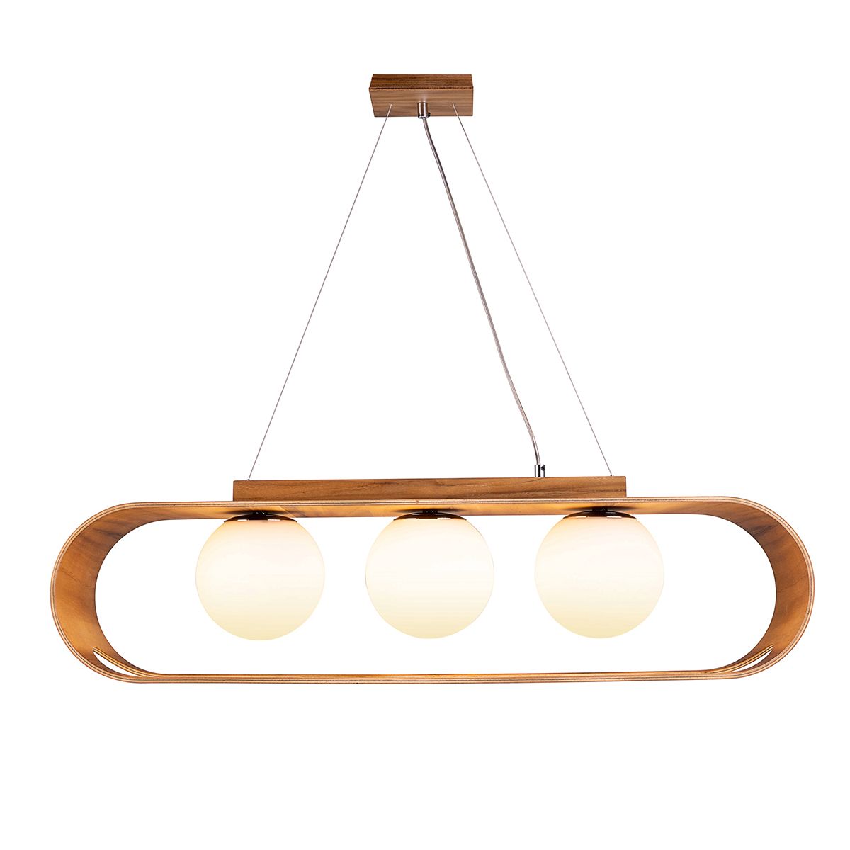 QN-SFERA-3P-TEAK Sfera 3 Light Linear Pendant Light Teak