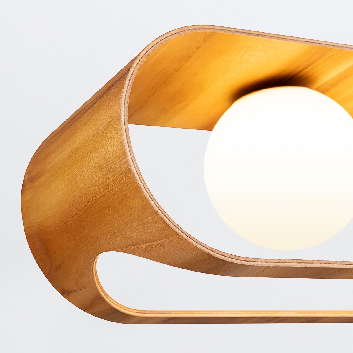 QN-SFERA-3P-TEAK Sfera 3 Light Linear Pendant Light Teak