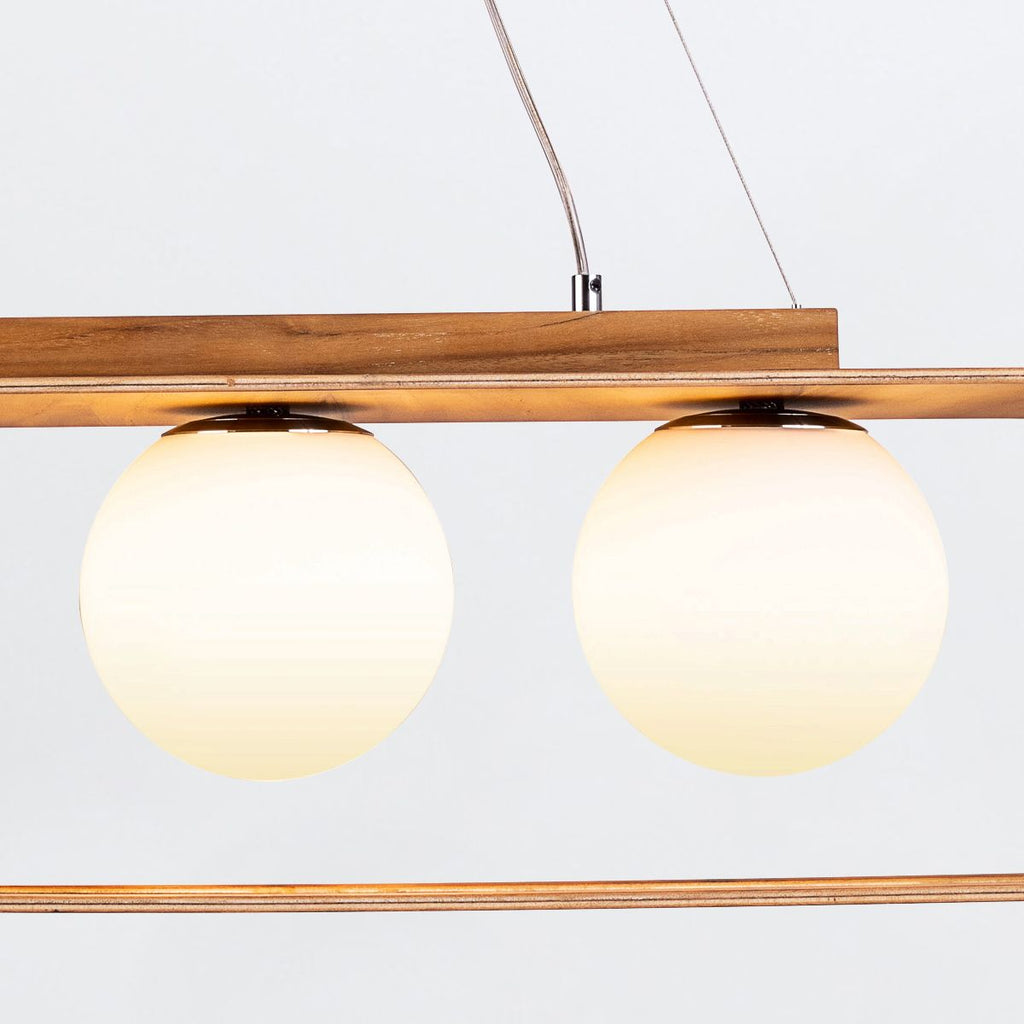 QN-SFERA-3P-TEAK Sfera 3 Light Linear Pendant Light Teak