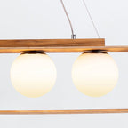 QN-SFERA-3P-TEAK Sfera 3 Light Linear Pendant Light Teak
