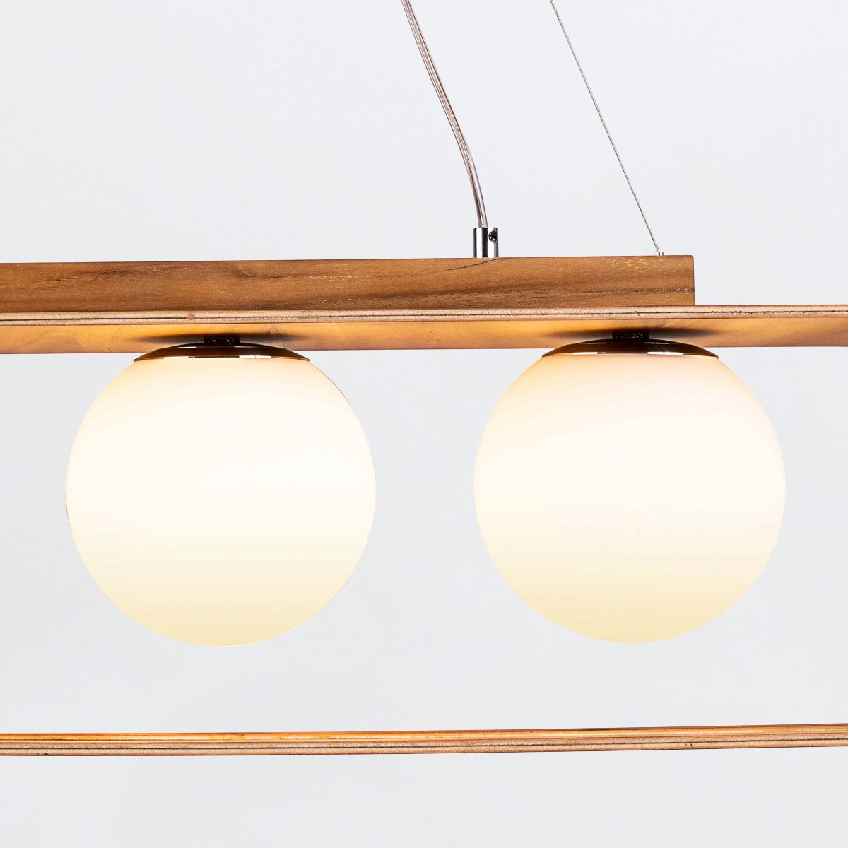 QN-SFERA-3P-TEAK Sfera 3 Light Linear Pendant Light Teak