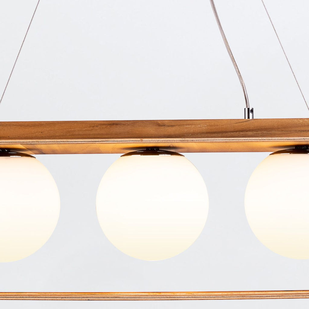 QN-SFERA-3P-TEAK Sfera 3 Light Linear Pendant Light Teak