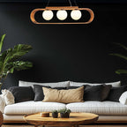 QN-SFERA-3P-TEAK Sfera 3 Light Linear Pendant Light Teak