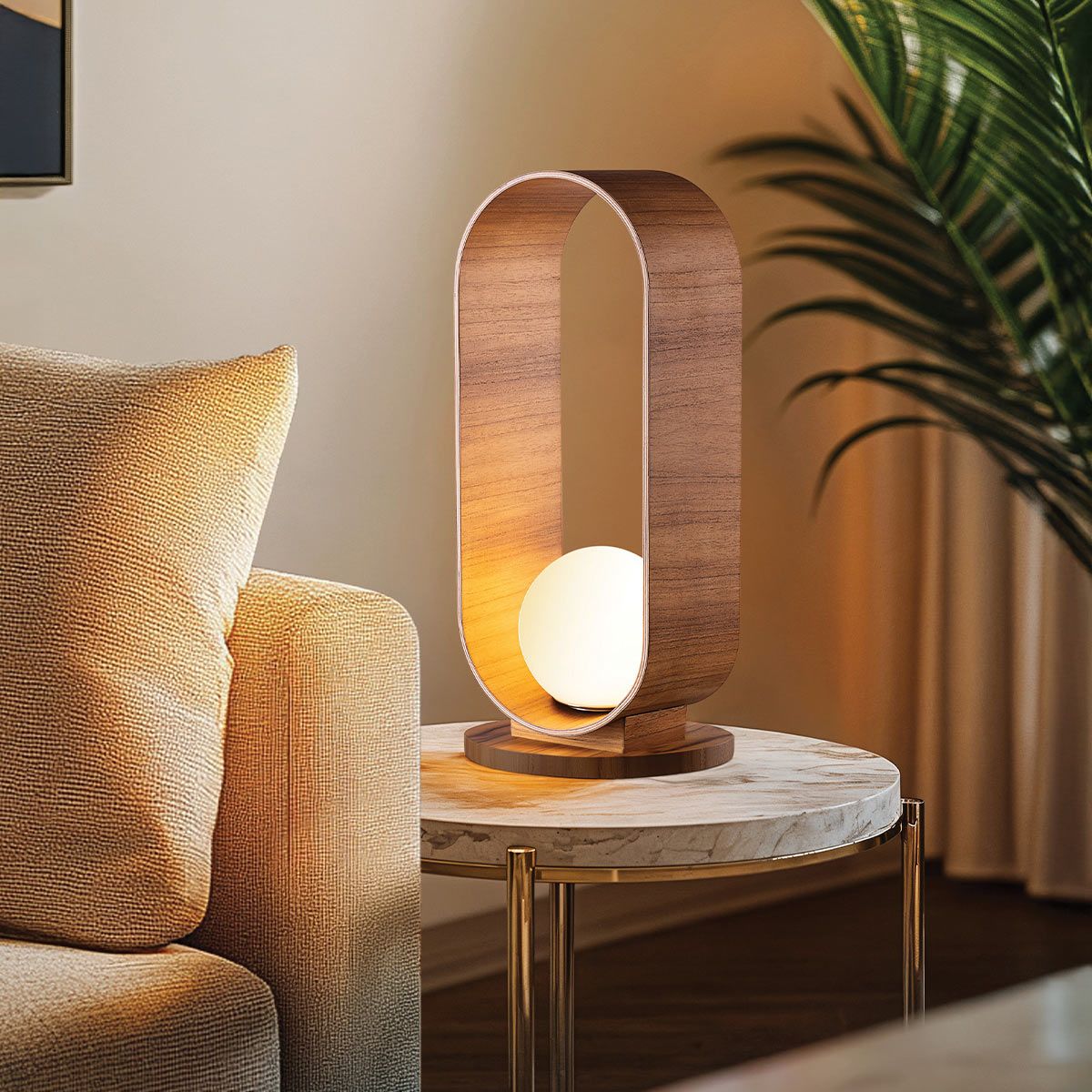 QN-SFERA-TL-L-TEAK Sfera Table Lamp Teak