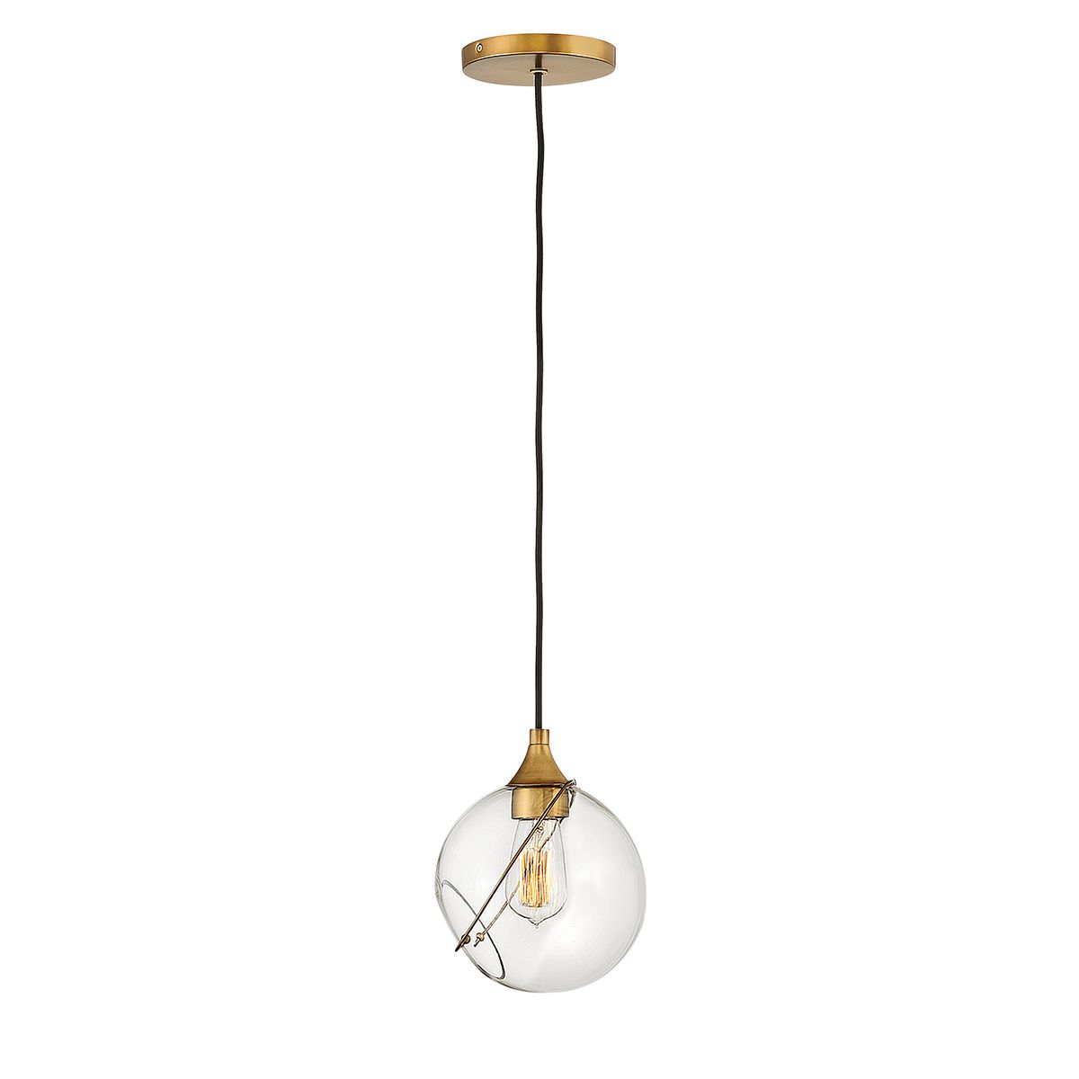 QN-SKYE-1P-S Skye 1 Light Small Pendant Heritage Brass