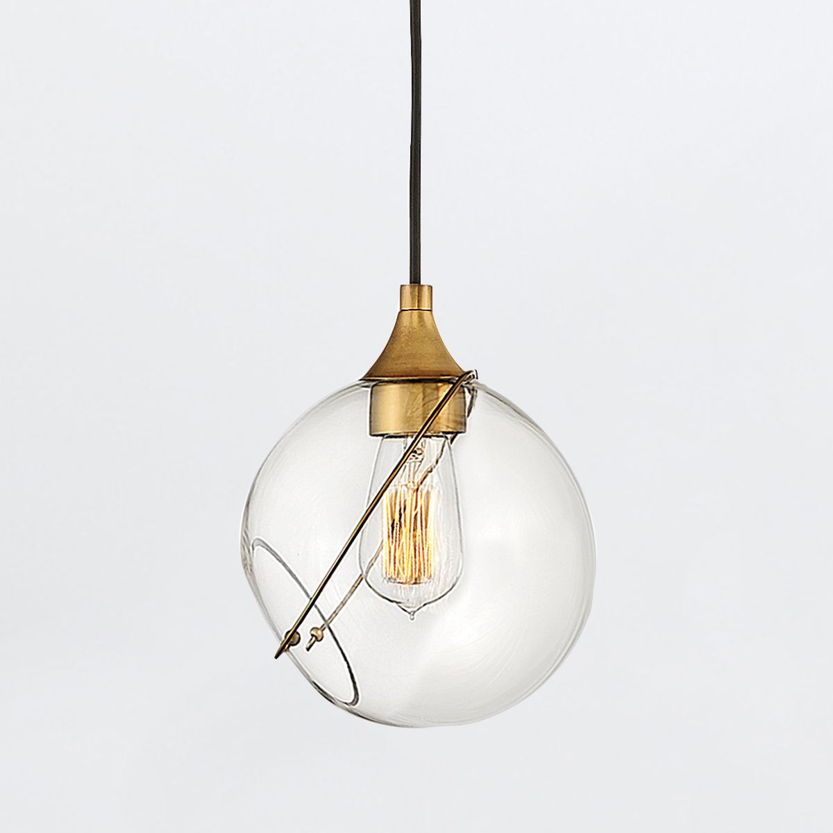 QN-SKYE-1P-S Skye 1 Light Small Pendant Heritage Brass
