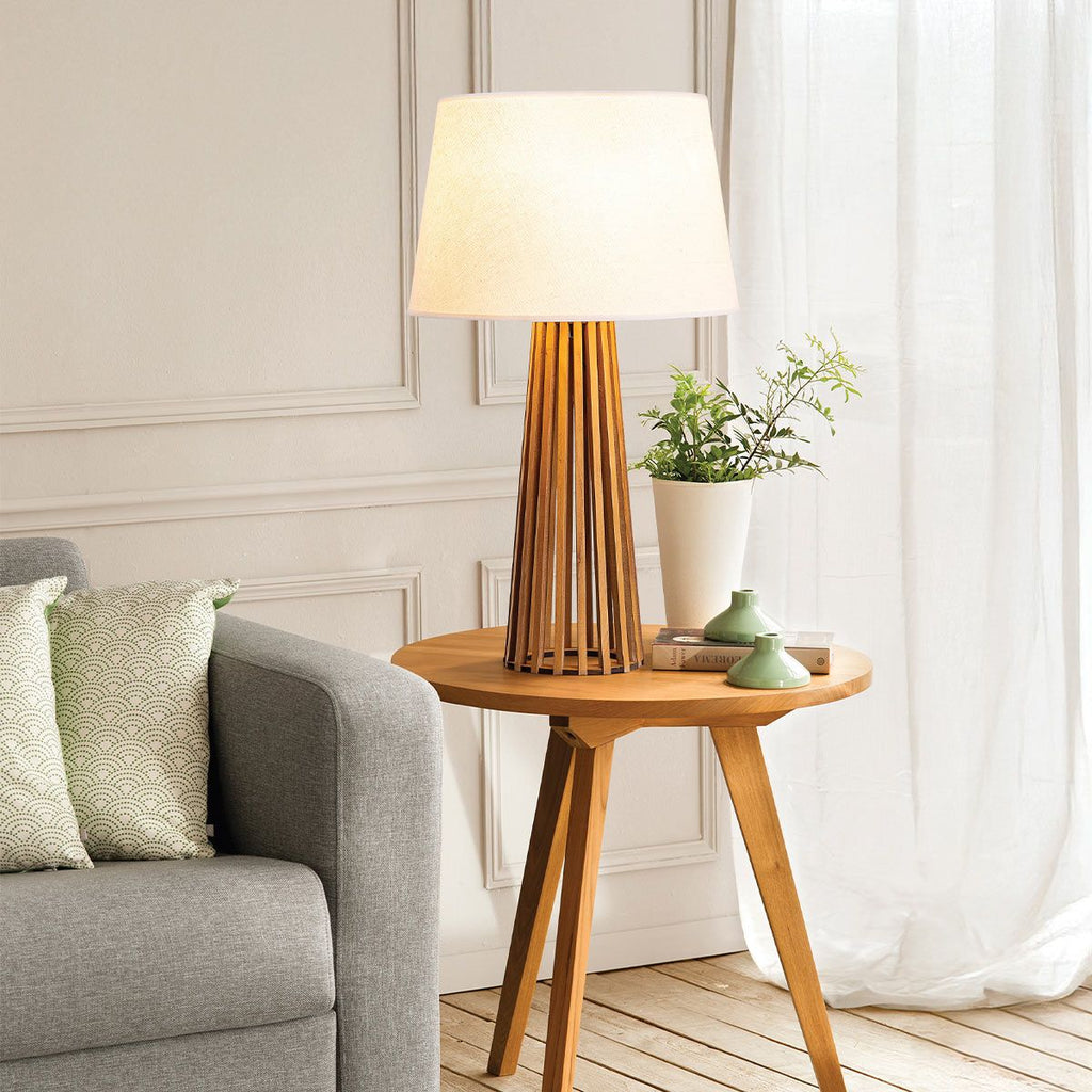 QN-SLATTED-TL-TEAK Slatted Table Lamp Teak