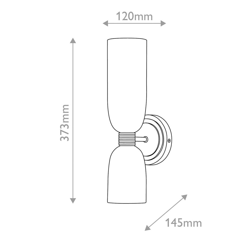 QN-TALLULAH-WB2-LCB Tallulah Bathroom 2 Light Wall Light Lacquered Brass