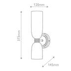 QN-TALLULAH-WB2-LCB Tallulah Bathroom 2 Light Wall Light Lacquered Brass