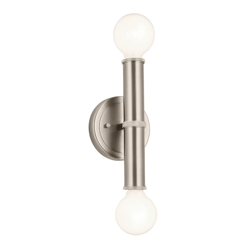 QN-TORCHE-2W-BN Torche Bathroom 2 Light Wall Light Brushed Nickel