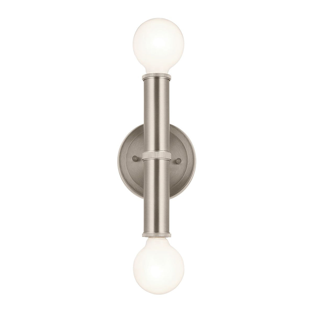 QN-TORCHE-2W-BN Torche Bathroom 2 Light Wall Light Brushed Nickel