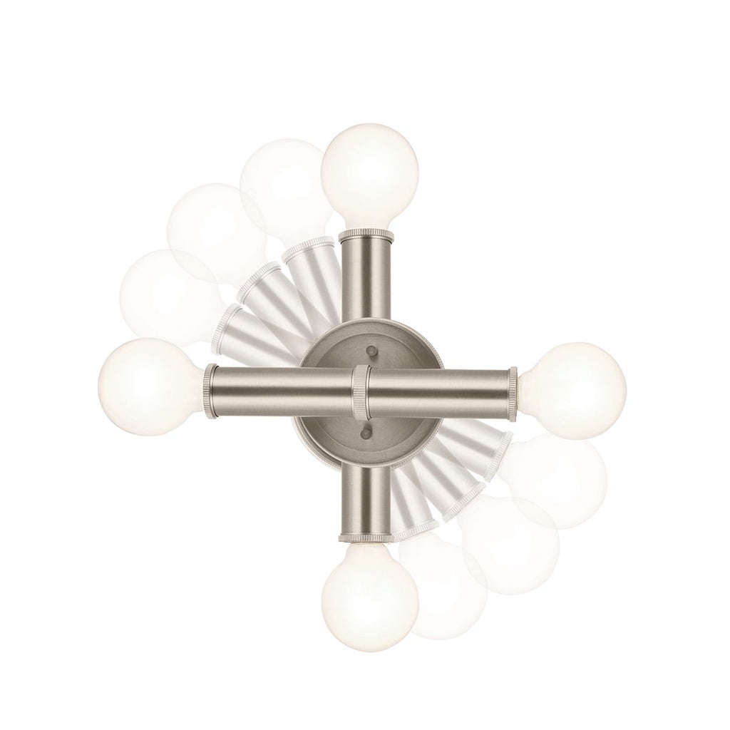 QN-TORCHE-2W-BN Torche Bathroom 2 Light Wall Light Brushed Nickel