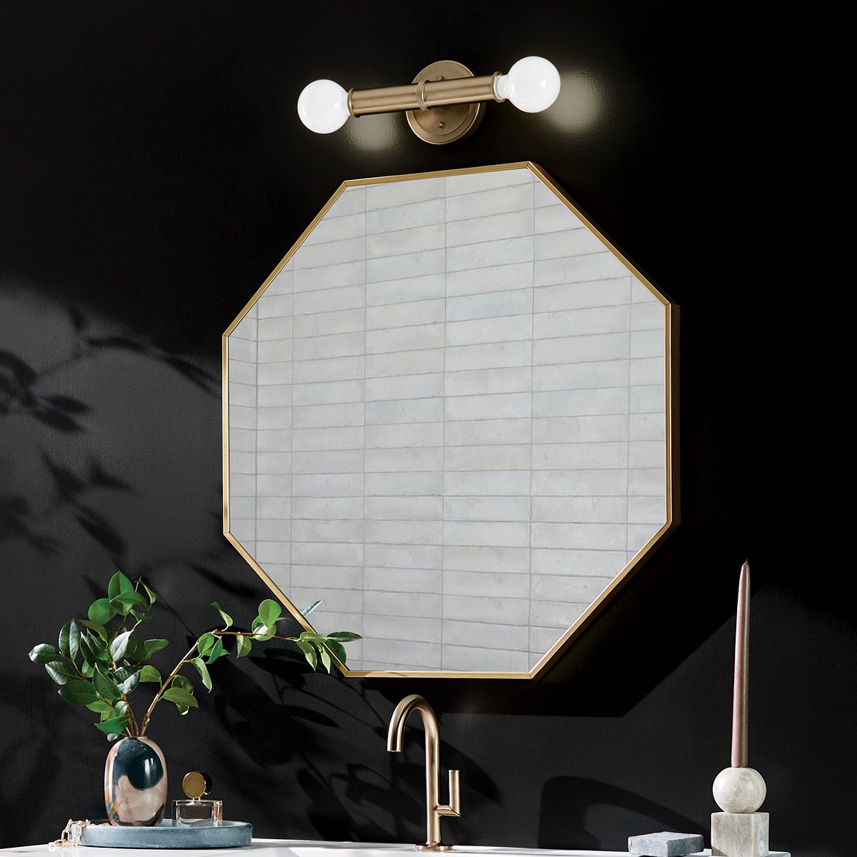 QN-TORCHE-2W-CPZ Torche Bathroom 2 Light Wall Light Champagne Bronze