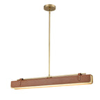 QN-VALISE-LP80-VBS-CL Valise LED Linear Pendant Vintage Brass/Cognac Leather