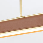 QN-VALISE-LP80-VBS-CL Valise LED Linear Pendant Vintage Brass/Cognac Leather
