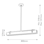 QN-VALISE-LP80-VBS-CL Valise LED Linear Pendant Vintage Brass/Cognac Leather