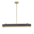 QN-VALISE-LP80-VBS-TL Valise LED Linear Pendant Vintage Brass/Tuxedo Leather