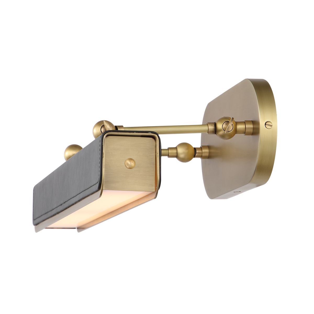 QN-VALISE-PL-M-VBS-TL Valise Picture Medium LED Picture Light Vintage Brass/Tuxedo Leather