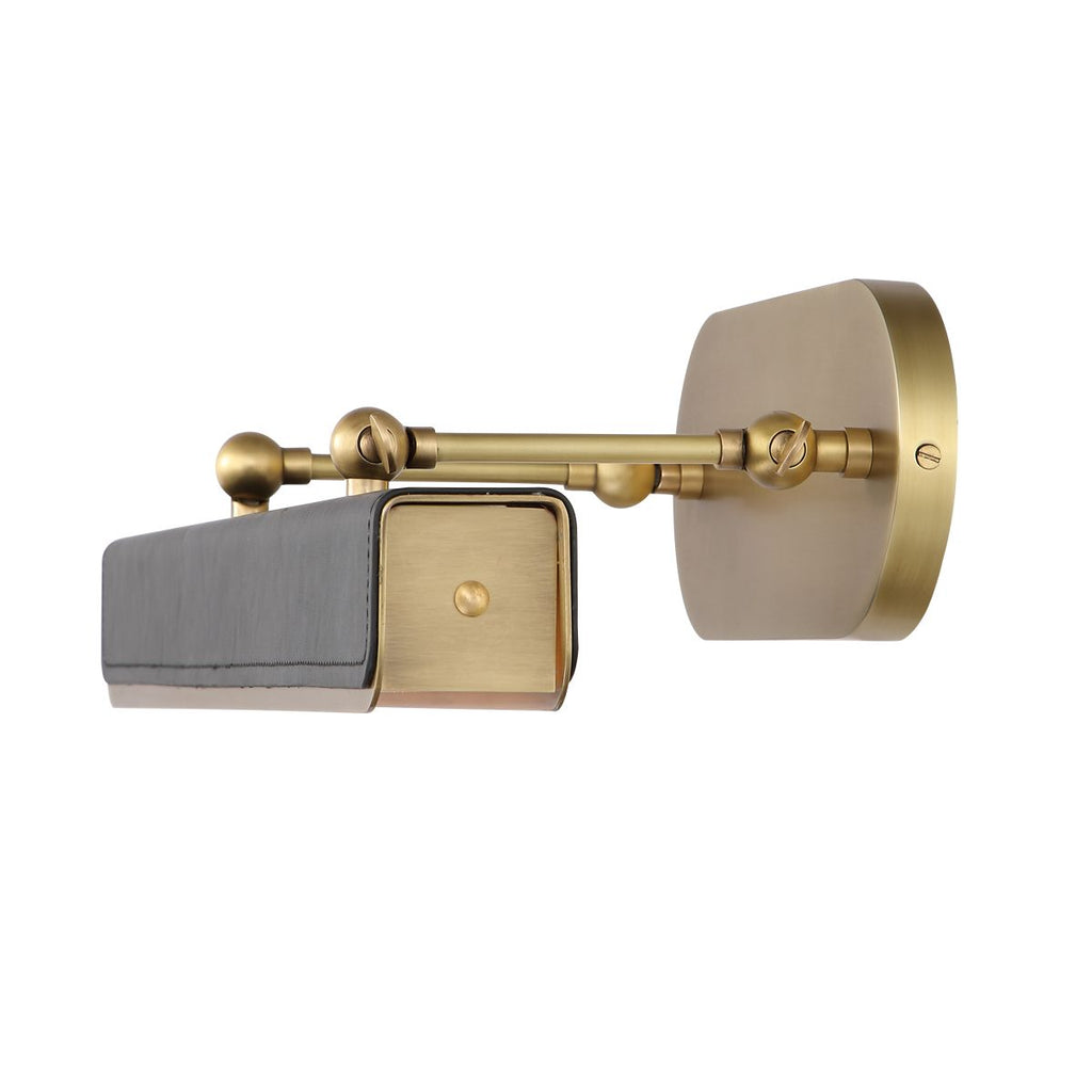 QN-VALISE-PL-M-VBS-TL Valise Picture Medium LED Picture Light Vintage Brass/Tuxedo Leather